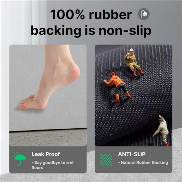 Grey Diatomaceous Earth Bath Mat Non Slip Quick Dry Super Absorbent Thin Rug - Picture 5 of 7